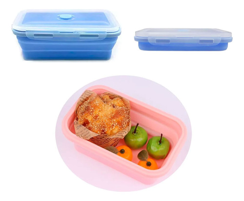 Taper Lunchera Plegable Portatil Vianda Comida Escuela S1809 - Imagen 1