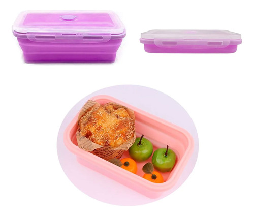 Taper Lunchera Plegable Portatil Vianda Comida Escuela S1809 - Imagen 17