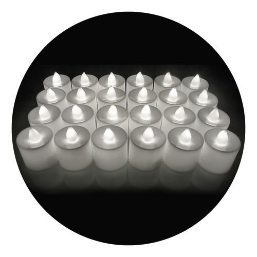 Velas led a pila blanco frías – 24 unidades