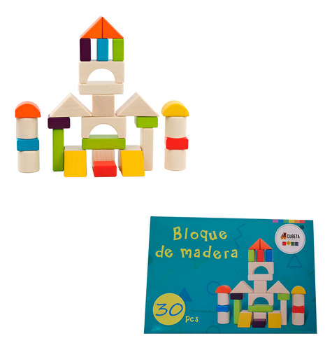 Bloques Figuras Madera Para Construir 30 Piezas Mt08920 - Image 1