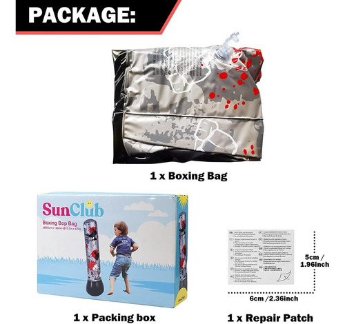 Bolsa Boxeo Inflable Saco Para Niños Juego Deporte Puching - Image 3