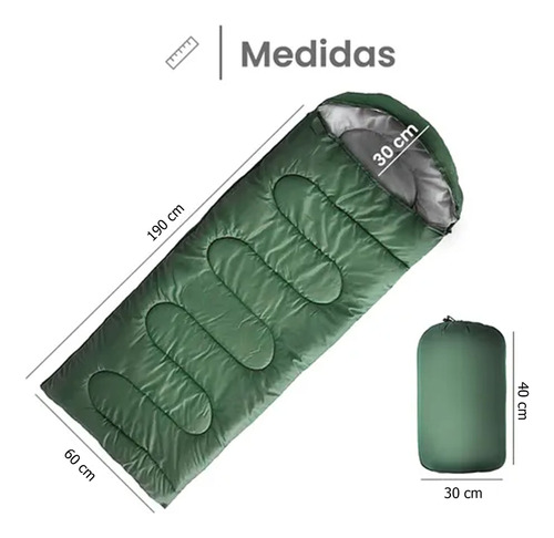 Bolsa de dormir camping con capucha y funda Sl2x7 - Image 12