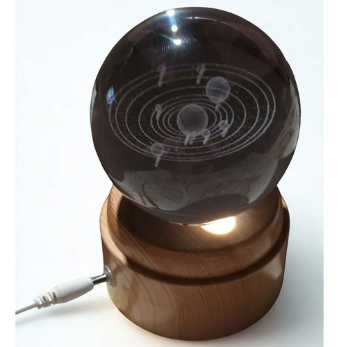Esfera giratoria bola de cristal LED 3D USB 0705 - Image 27