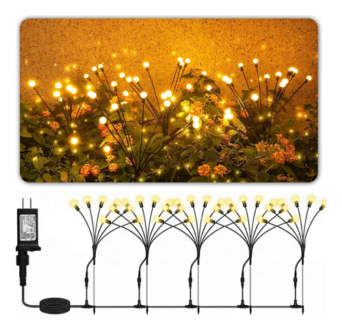 Guirnalda de luciérnagas luces 5 estacas con 30 bolas LED Lj35
