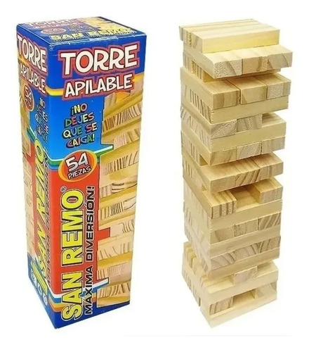 Jenga de madera juego de mesa Jen54 – zoom detalle