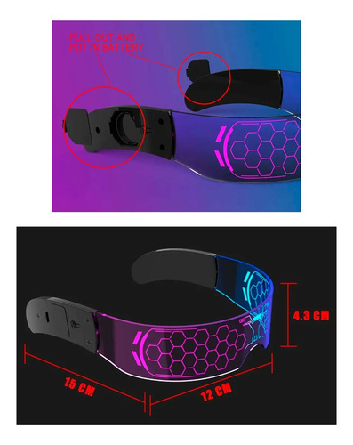 Lentes futuristas con luz LED Qq57 - Image 7