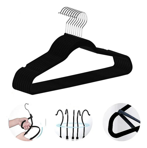 Pack X10 perchas de terciopelo antideslizantes Gn3001 - Image 5