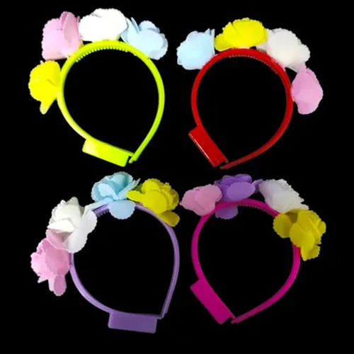 Pack X 12 vinchas flores luces LED multicolor 60645 - Image 5