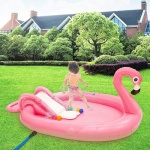 Pileta flamenco inflable infantil con tobogán 22962 - Image 4