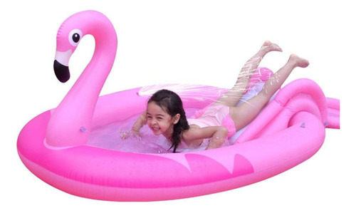 Pileta flamenco inflable infantil con tobogán 22962 - Image 3