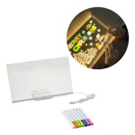 Pizarra mágica acrílica luminosa 15x15 cm luz LED Usb