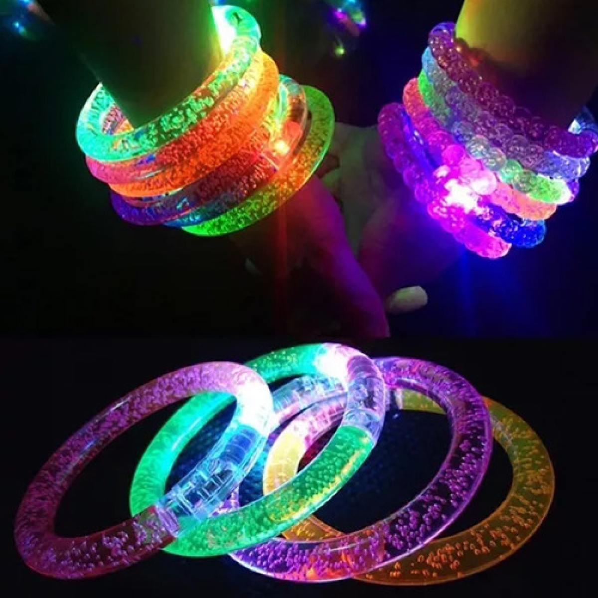 Pulsera Led Pulsera luminosa multicolor - 12 unidades - Oportunidades Vip