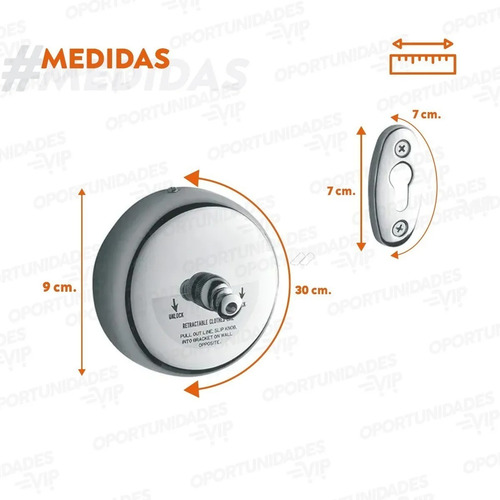 Tender de ropa retráctil extensible de metal cromado - Image 5