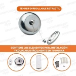 Tender de ropa retráctil extensible de metal cromado - Image 4