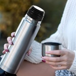 Termo Bala Acero Inox 1 Litro Tapon Matero Gris