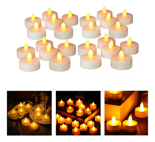 24 velas luces LED cálidas a pila - Image 5
