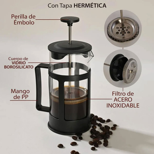 Cafetera de prensa francesa 600 Ml - Image 4
