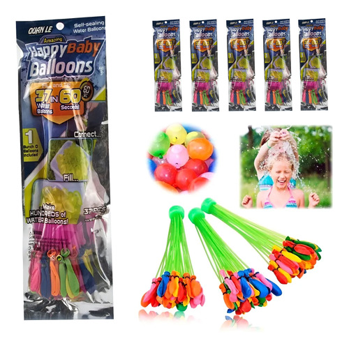 Pack X5 Bombucha Llenado Automático 37 Bunch Happy Balloon - Imagen 1
