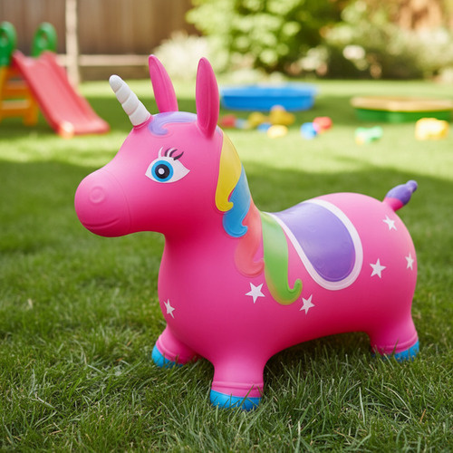 Unicornio saltarín inflable