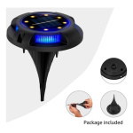 Set X 4 foco solar estaca luces led rgb jardín exterior 7020 – vista posterior