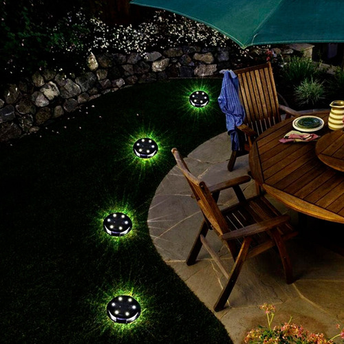 Set X 4 foco solar estaca luces led rgb jardín exterior 7020 – vista lateral