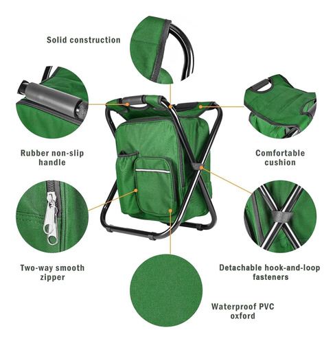 Silla de camping plegable 3 en 1 con mochila y hielera 52005 - Imagen 21