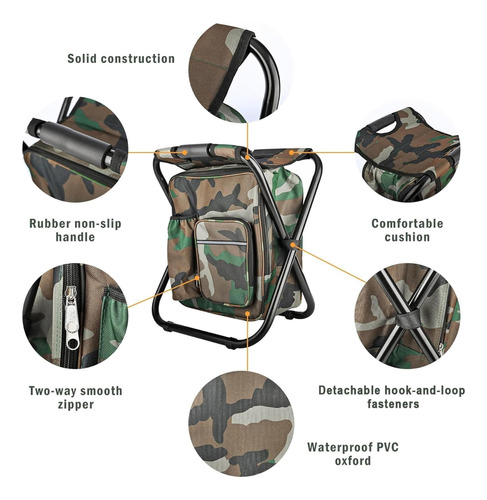 Silla de camping plegable 3 en 1 con mochila y hielera 52005 - Imagen 16