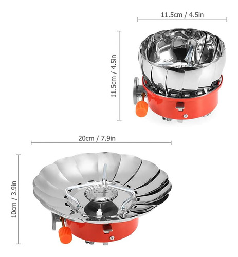 Anafe portatil plegable de camping a gas butano cocina K-202 - Imagen 4
