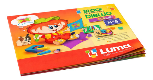 Block 24 hojas de colores para dibujo N° 5 escolar 649 - Image 1