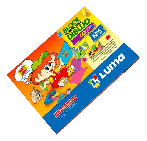Block 24 hojas de colores para dibujo N° 5 escolar 649 - Image 3