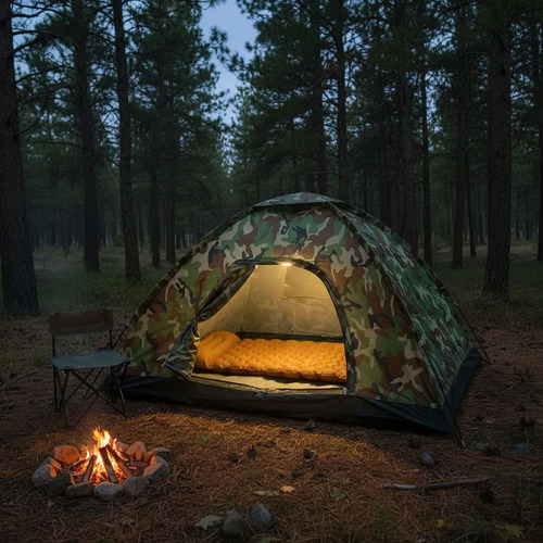 Carpa camuflada 3 personas  Ks-1030 + Colchón Inflado rápido - Image 3