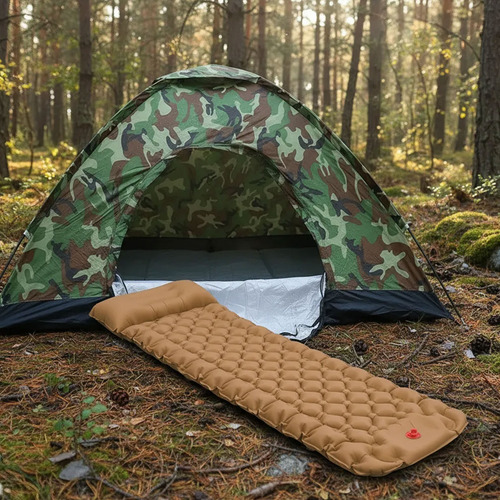 Carpa camuflada 3 personas  Ks-1030 + Colchón Inflado rápido - Image 1