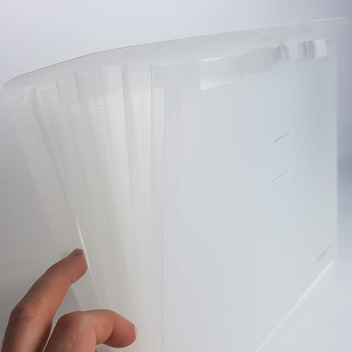 Pack X5 Carpetas Portafolio A4 Transparente Oficina Lib0393 – zoom detalle