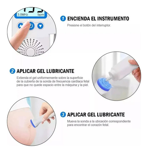 Doppler fetal detector frecuencia latidos portátil Jsl-t501 - Image 5