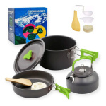 Juego de ollas camping senderismo 3 en 1 con tetera Gt-308