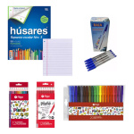 Kit utiles escolares resma 96 hojas no 3 + 4 piezas libreria