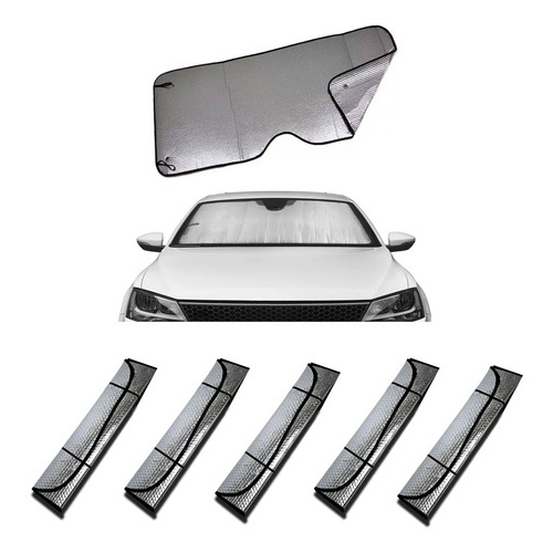 Pack X5 Parasol Cortina Delantera Protectora Metalizada Auto