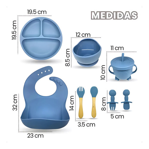 Set alimentación bebe antideslizante plato de silicona Beb1 - Imagen 37