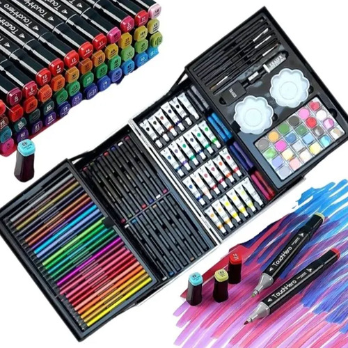 Set arte infantil 132 piezas maletín metálico niños capylabu - Image 9