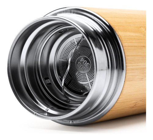 Termo con sensor de temperatura 500 ml simil madera 2059 - Imagen 9