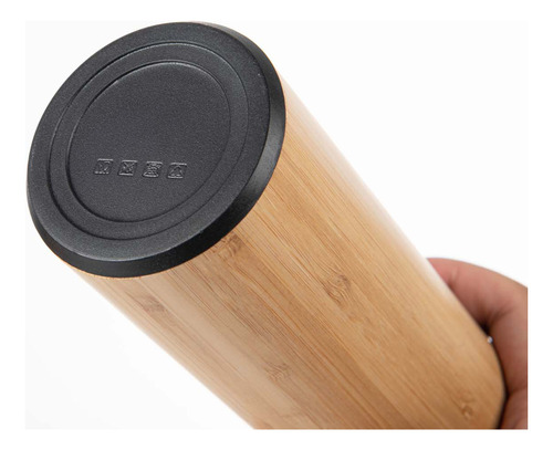 Termo con sensor de temperatura 500 ml simil madera 2059 - Imagen 7