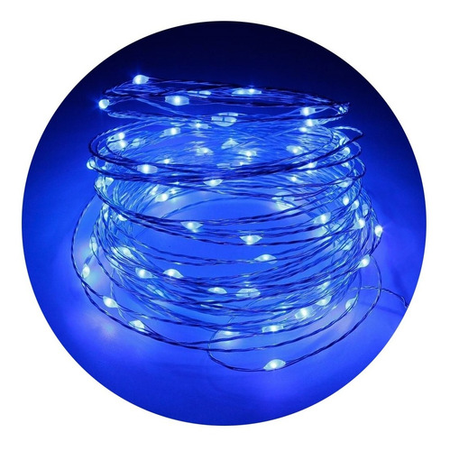 Alambre Hilo Led Azul 3 Metros A Pilas Guirnalda 10 Unidades - Image 1