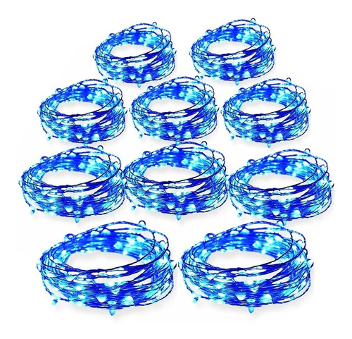 Alambre Hilo Led Azul 3 Metros A Pilas Guirnalda 10 Unidades - Image 3