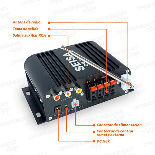 Amplificador Potencia Qm-810bt Auto Moto Usb Micro Sd Bluet - Imagen 7