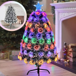 Árbol De Navidad Led Nevado 60 Cm Fibra Óptica Con Estrella - Imagen 6