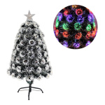 Árbol De Navidad Led Nevado 60 Cm Fibra Óptica Con Estrella