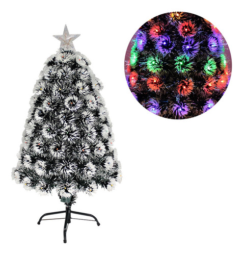 Árbol De Navidad Led Nevado 60 Cm Fibra Óptica Con Estrella - Imagen 1
