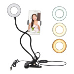Aro led selfie + soporte celular con pinza sujecion