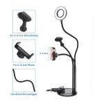 Aro De Luz Led Selfie + Soporte Microfono Y Celular 3 En 1 - Imagen 6