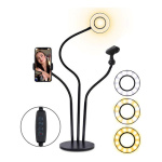 Aro De Luz Led Selfie + Soporte Microfono Y Celular 3 En 1